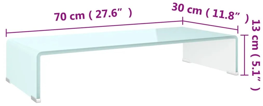 vidaXL Βάση Τηλεόρασης/Οθόνης Πράσινη 70 x 30 x 13 εκ. Γυάλινη