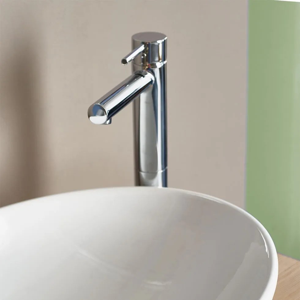 Μπαταρία νιπτήρος Eurorama Tonda υψηλή-Χρωμέ