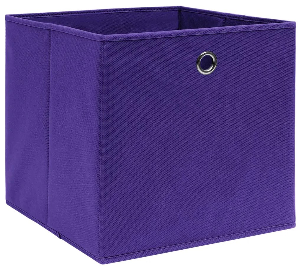 vidaXL Κουτιά Αποθήκευσης 10 τεμ. Μοβ 32 x 32 x 32 εκ. Υφασμάτινα
