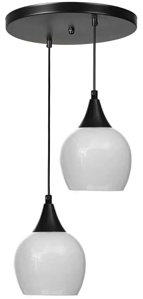 Φωτιστικό Οροφής 534LUN6170 Φ25x80cm 2xE27 40W White-Black Opviq