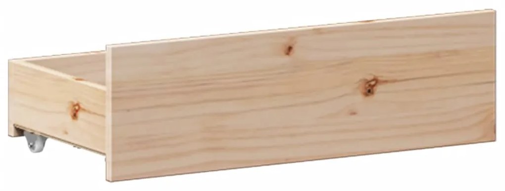 Κρεβάτι Βιβλιοθήκη Χωρίς Στρώμα 140x200 εκ Μασίφ Ξύλο Πεύκο - Καφέ