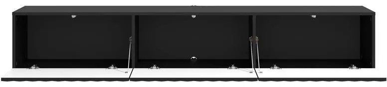 Έπιπλο Τηλεόρασης Antibes 192 3K3V Κρεμαστό Μαύρο Oak - Μαύρο Ματ 192x42x32 εκ. 192x42x32 εκ.