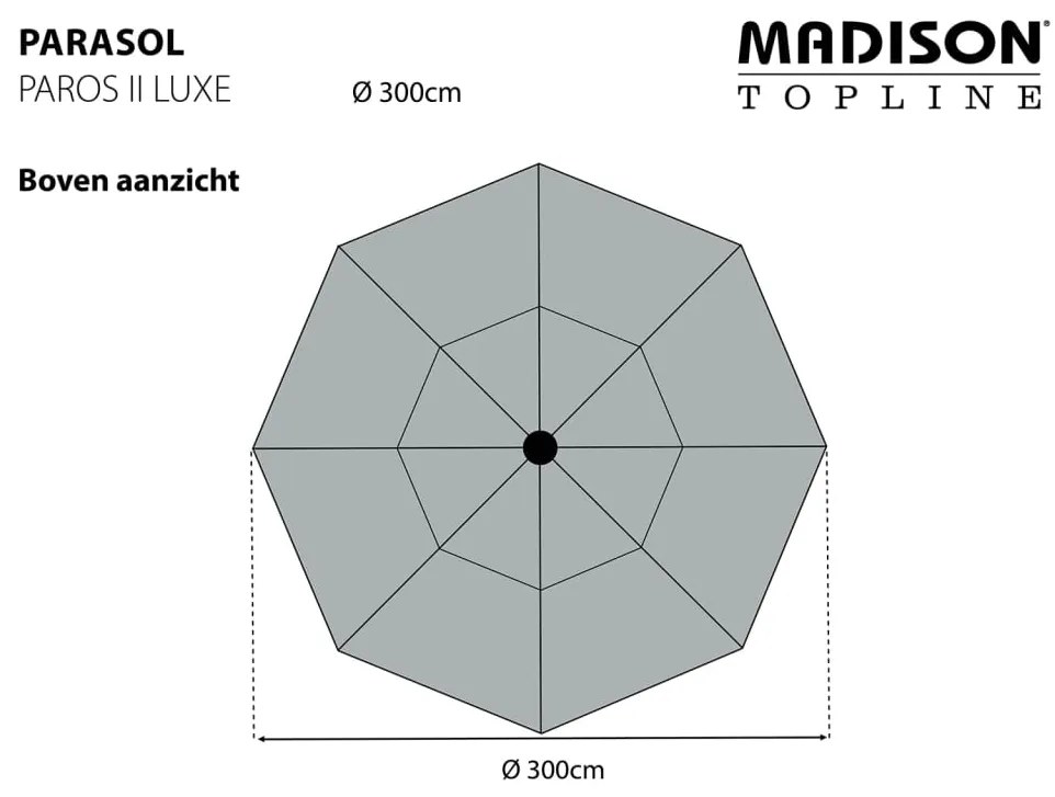 Madison Ομπρέλα Κήπου Paros II Luxe Μπλε Ζαφειριού 300 εκ. - Μπλε