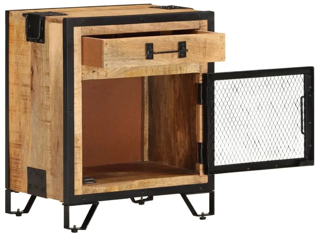 vidaXL Κομοδίνο 43 x 30 x 51 εκ. από Μασίφ Ακατέργαστο Ξύλο Μάνγκο