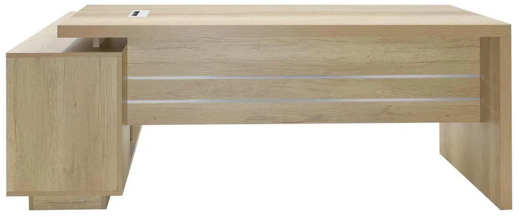 Γραφείο εργασίας επαγγελματικό Minimal pakoworld δεξιά γωνία φυσικό 200x170x75εκ