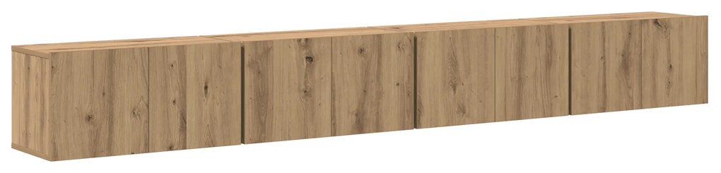 vidaXL Σετ επίπλου τηλεόρασης Επιτοίχιο 4 pcs Χειροποίητη δρυς