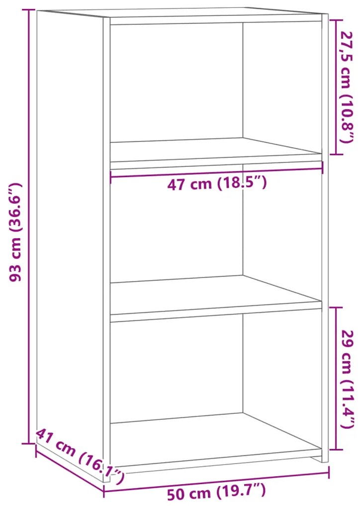 Ντουλάπι Sonoma Δρυς 50x41x93 εκ. από Επεξεργασμένο Ξύλο - Καφέ