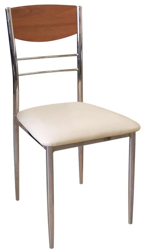Καρέκλα Dino Χρώμιο-Κερασί-Εκρού PVC Συσκ.6τμχ 42x51x90cm