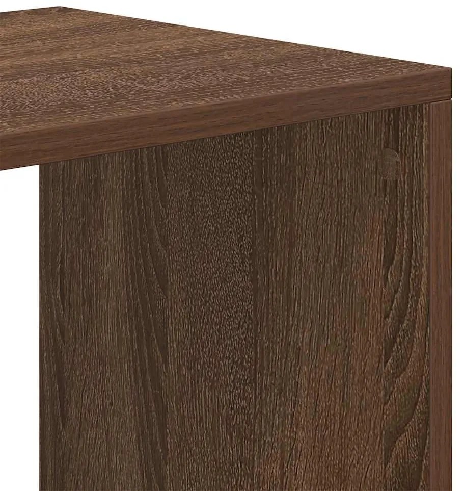 Βιβλιοθήκη Καφέ Δρυς 66x31x112 εκ. από Επεξεργασμένο Ξύλο - καφέ δρυς