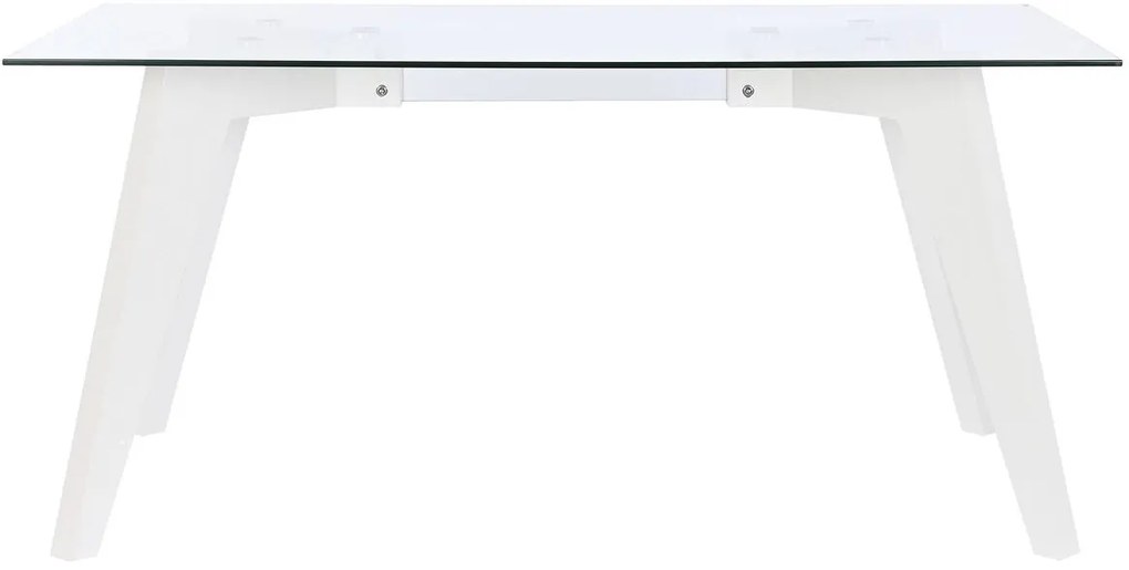 Τραπεζαρία DKD Home Decor Λευκό Διαφανές Κρυστάλλινο Ξύλο MDF 160 x 90 x 75 cm