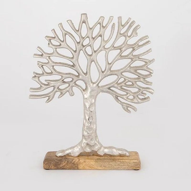 Επιτραπέζιο Διακοσμητικό Δέντρο 752-28549 29x5x36cm Silver Estheti Home Metal