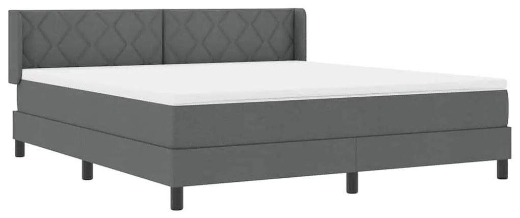 vidaXL Κρεβάτι box spring με στρώμα με στρώμα Σκούρο γκρι 180 x 200 cm