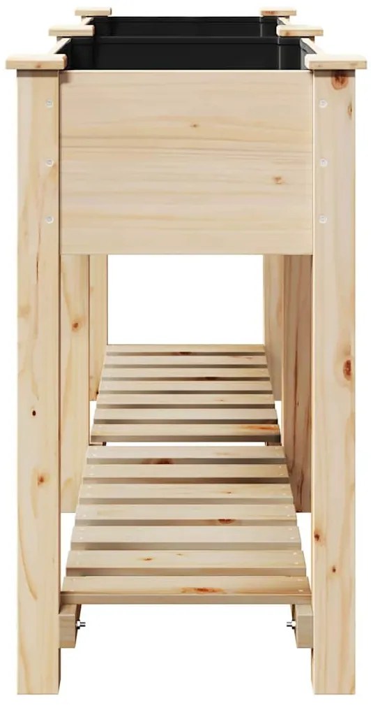 vidaXL Γλάστρα Κήπου Μπεζ 161 x 43 x 76.5 εκ Στερεό ξύλο έλατου