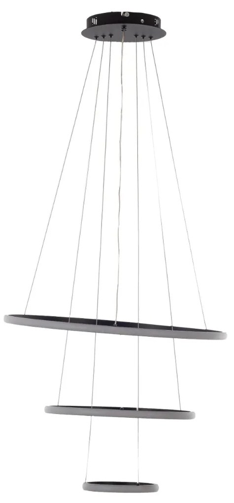 Artekko Aluminum Φωτιστικό Οροφής LED Μαύρο (70x70x50)cm 20w 3000K - 023-3372