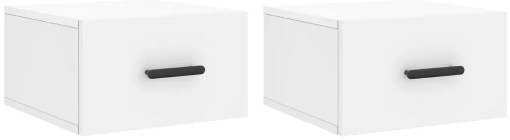 vidaXL Κομοδίνα Επιτοίχια 2 τεμ. Λευκά 35x35x20 εκ.