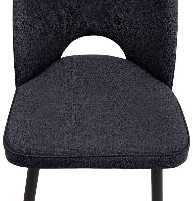 Καρέκλα τραπεζαρίας Christy Megapap ανθρακί ύφασμα - μεταλλικό μαύρο πόδι 47x59x90εκ.