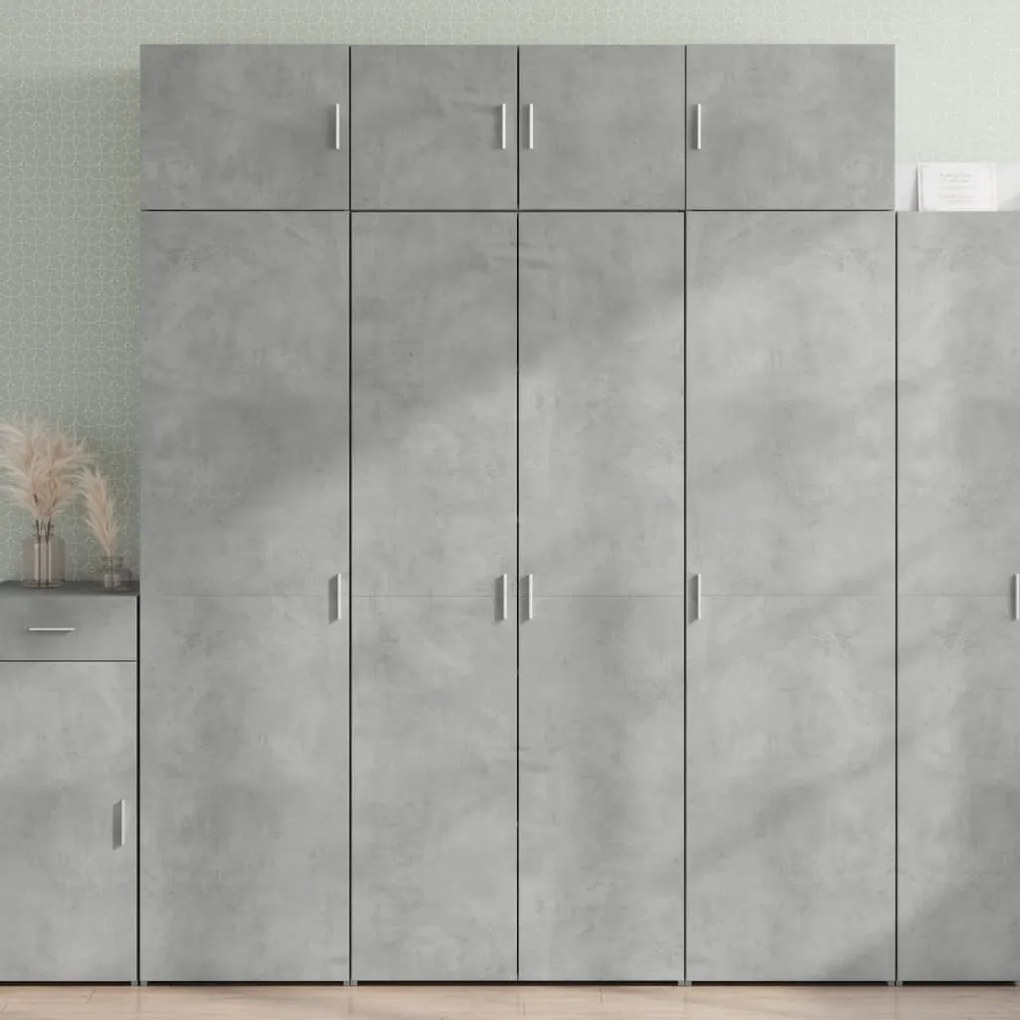 vidaXL Ντουλάπι Γκρι Σκυροδέματος 80x42,5x185 εκ. Επεξεργασμένο Ξύλο