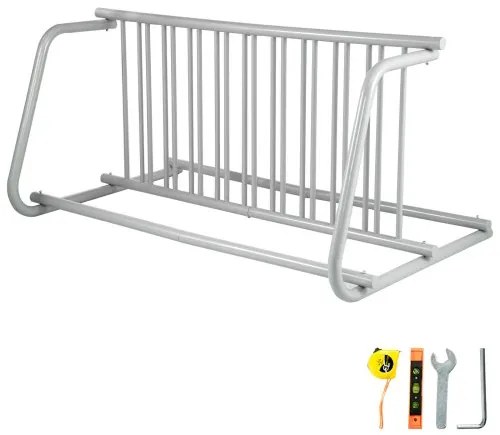 VEVOR 10 Holders Floor Bike Rack, 1.5m Length All-Steel Grid Bike Rack, 10-Bike Capacity Dual-Side Storage Stand for Garages Streets Yards Bike Events