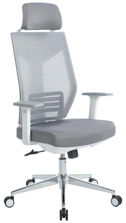 Καρέκλα γραφείου διευθυντή Commend γκρι ύφασμα 65x51x119 εκ.