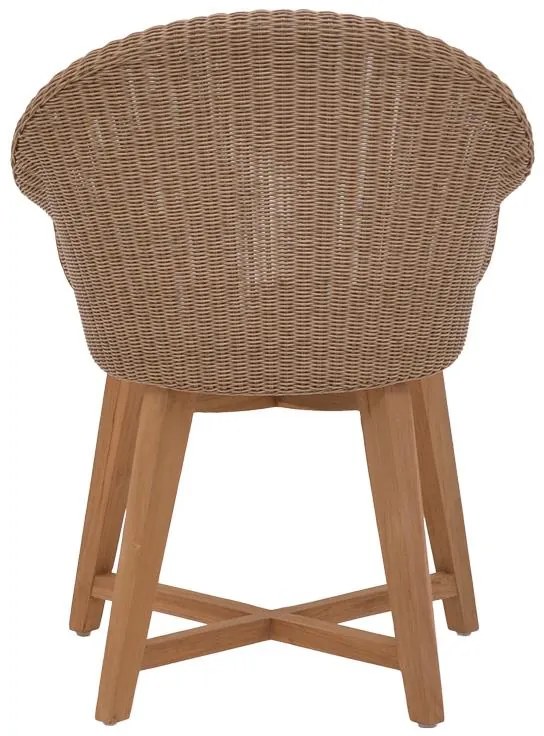 Καρέκλα - Πολυθρόνα Solso σκελετός αλουμινίου με teak πόδι σε Φυσικό και κρεμ μαξιλάρι 62x58x78 εκ. 62x58x78 εκ.