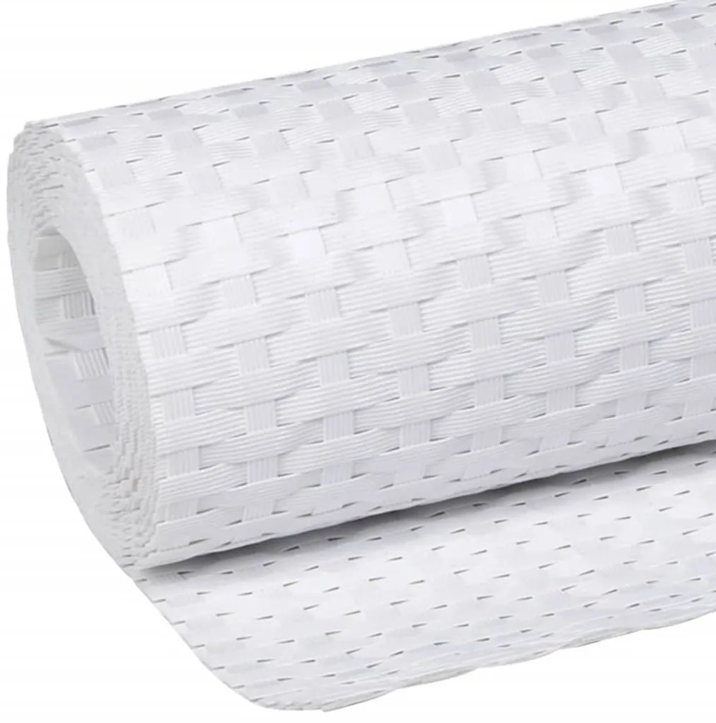 vidaXL Διαχωριστικό Βεράντας Λευκό 300 x 80 εκ. από Συνθετικό Ρατάν