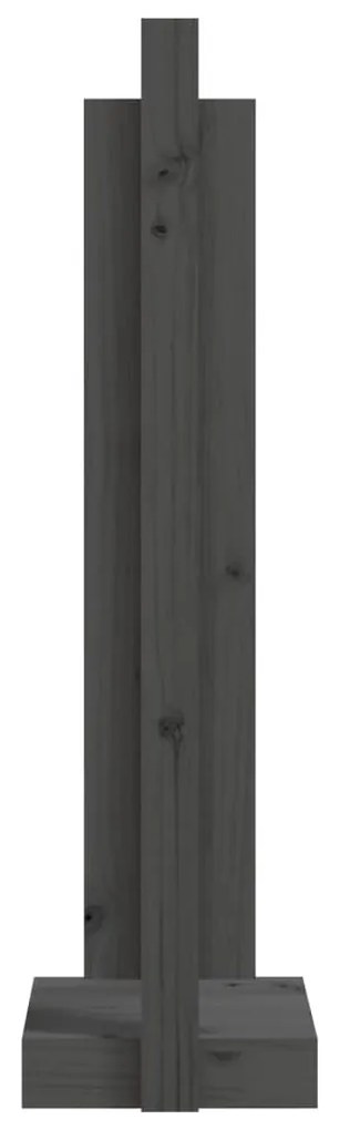 vidaXL Ξυλοθήκη Γκρι 33,5 x 30 x 110 εκ. από Μασίφ Ξύλο Πεύκου