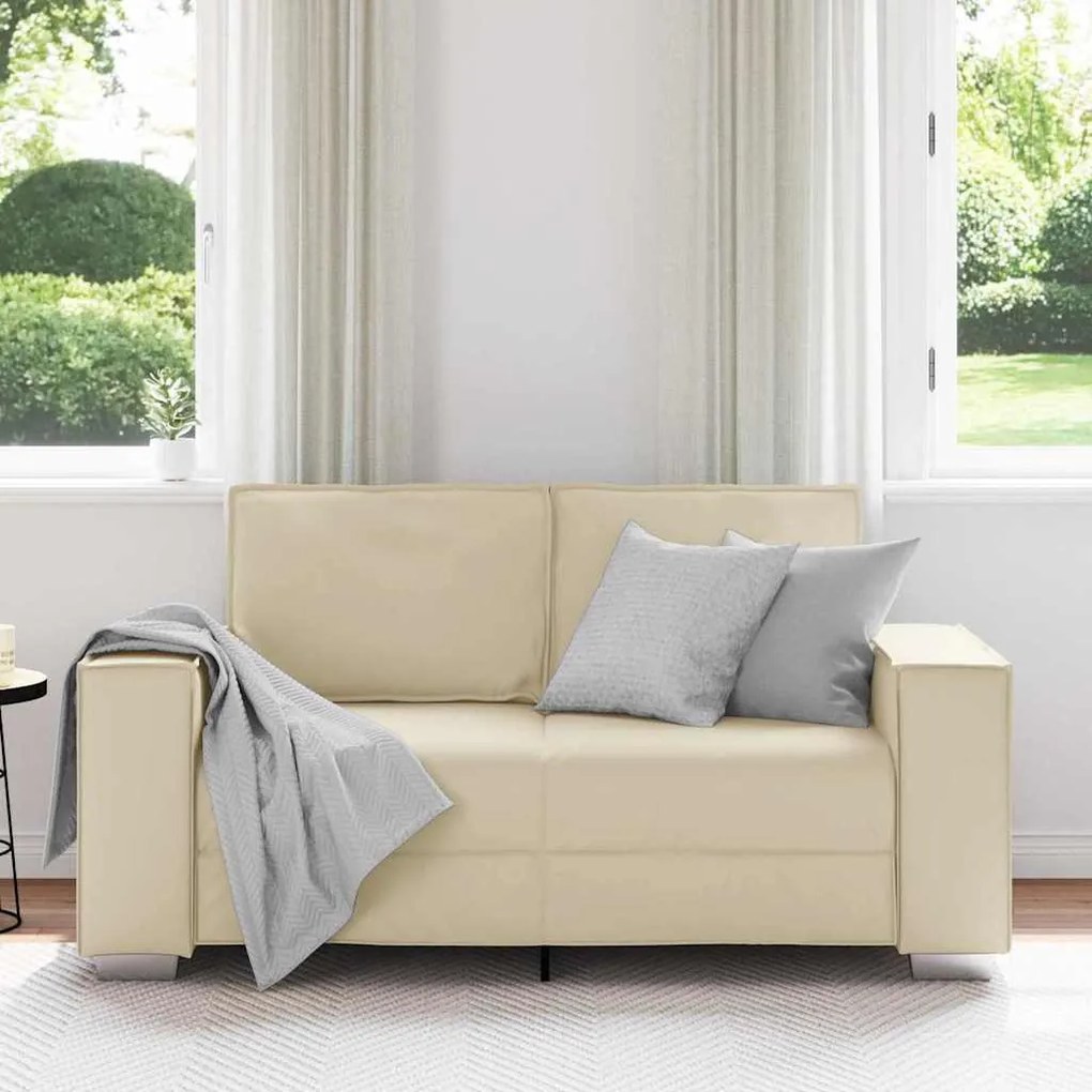 vidaXL Πολυθρόνα-καναπές με μαξιλάρι Κρεμ 160 x 78 x 84 εκ. Δερματίνη