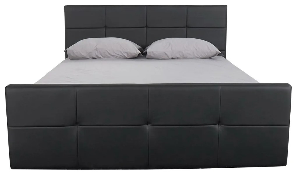 Κρεβάτι ArteLibre ANEMONE Μαύρο PU Με Αποθηκευτικό Χώρο 217.5x170.5x100cm(Στρώμα 160x200cm)-14320005