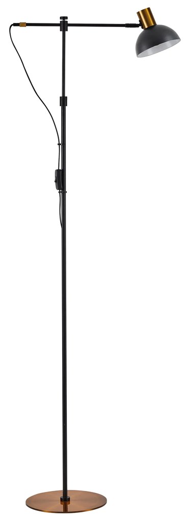 SE21-GM-39-MS3 ADEPT FLOOR LAMP Gold Matt and Black Metal Floor Lamp Black Metal Shade+
