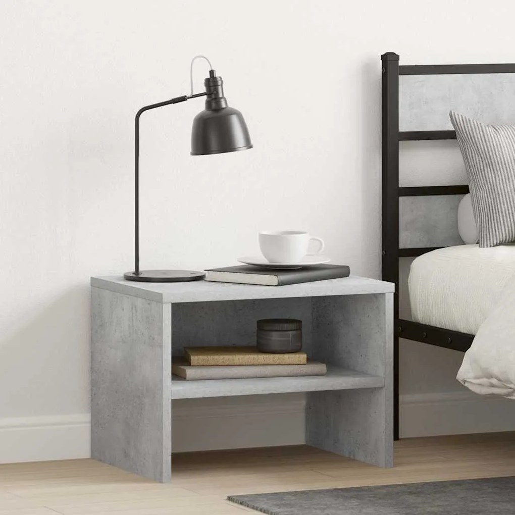 vidaXL Κομοδίνο Γκρι του Σκυροδέματος 40 x 30 x 30 εκ. από Επεξ. Ξύλο