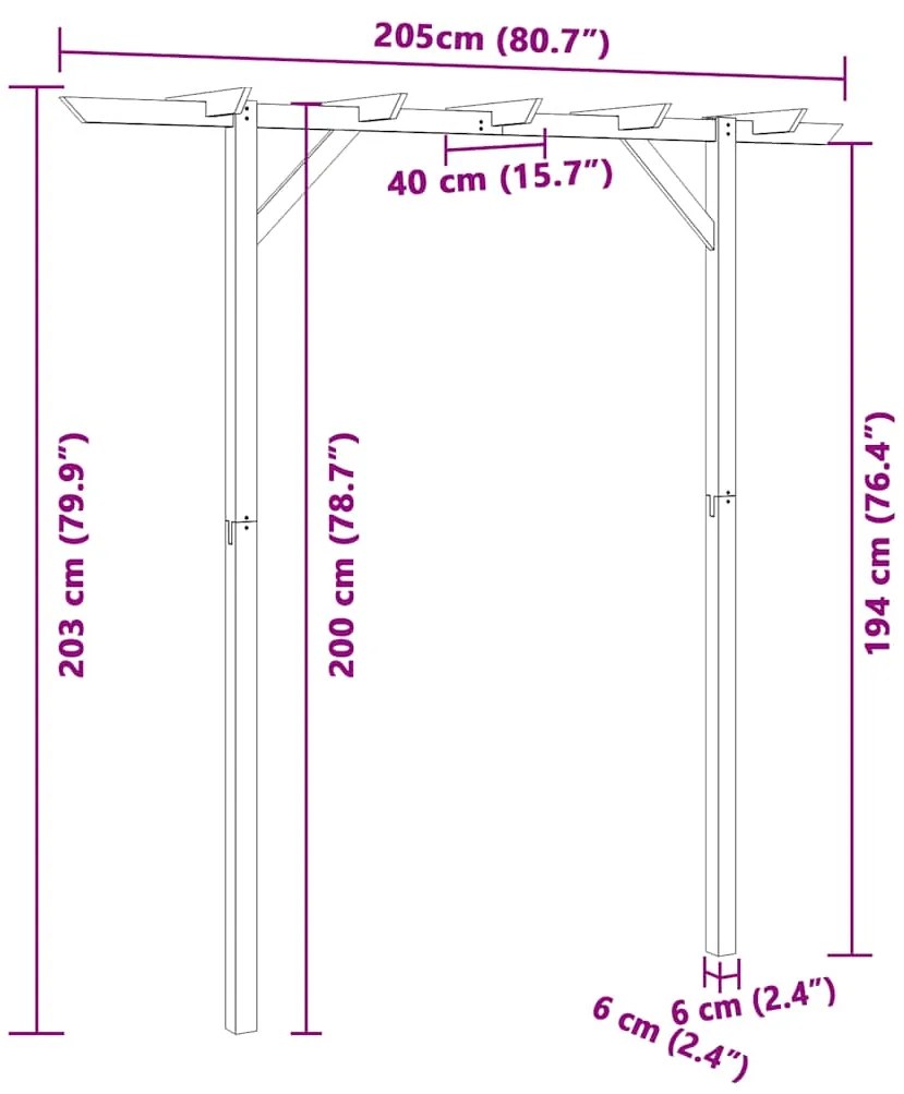 ΠΕΡΓΚΟΛΑ ΕΙΣΟΔΟΣ 200 X 40 X 205 ΕΚ. ΞΥΛΙΝΗ 41663