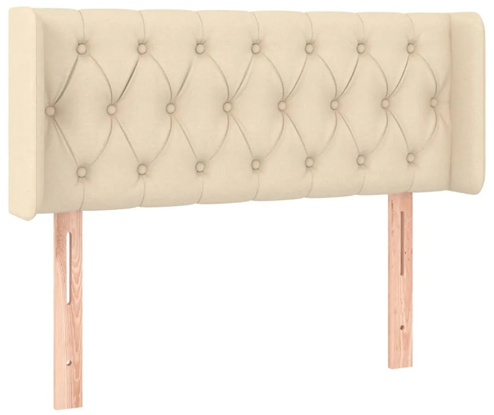 vidaXL Κεφαλάρι Κρεβατιού LED Κρεμ 103x16x78/88 εκ. Υφασμάτινο