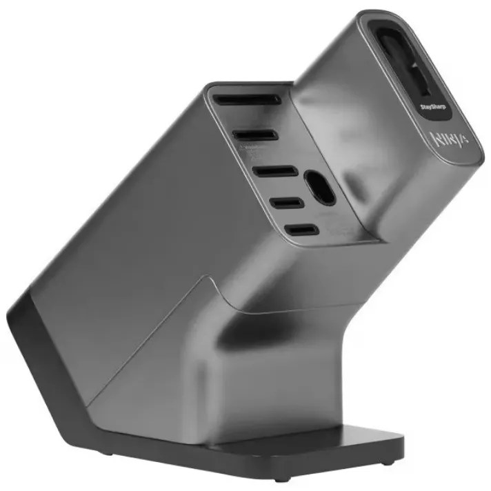 Σετ μαχαιριών κουζίνας με ακονιστήρι Ninja K32014EUUK, 6 τεμαχίων, StaySharp, Εργονομικός σχεδιασμός, Ασημί/μαύρο
