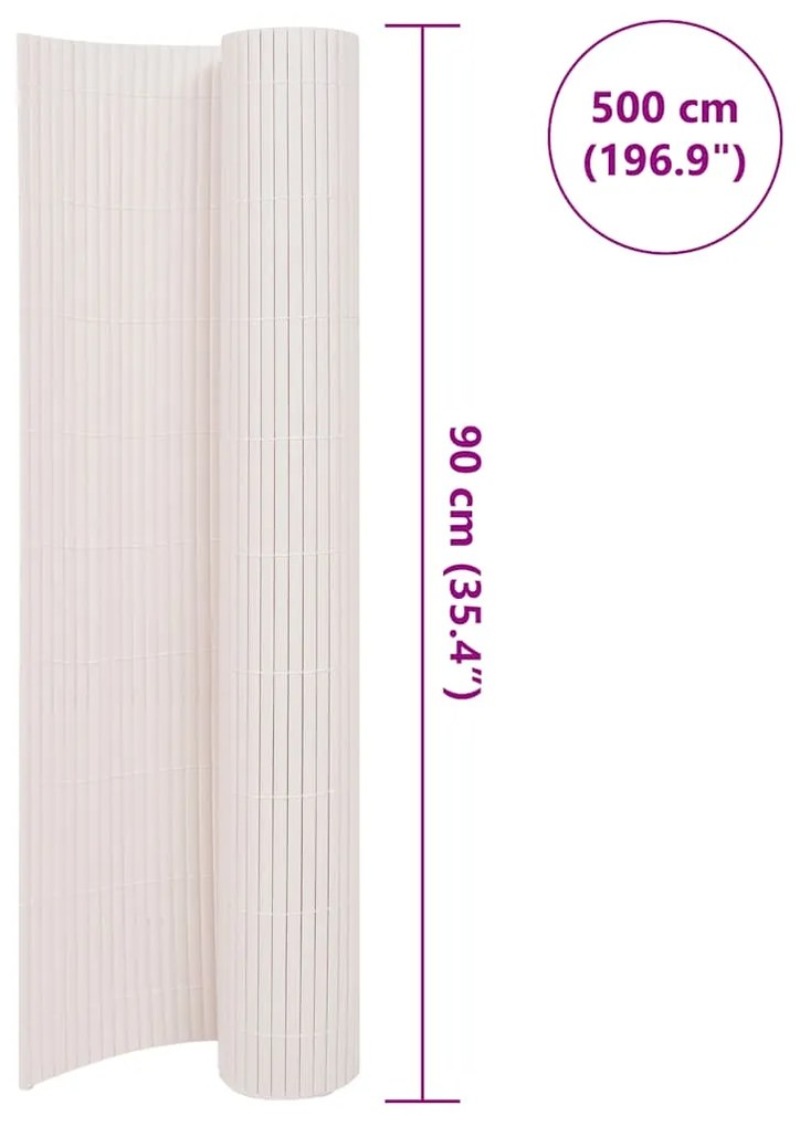 vidaXL Περίφραξη Κήπου Διπλής Όψης Λευκή 90 x 500 εκ.