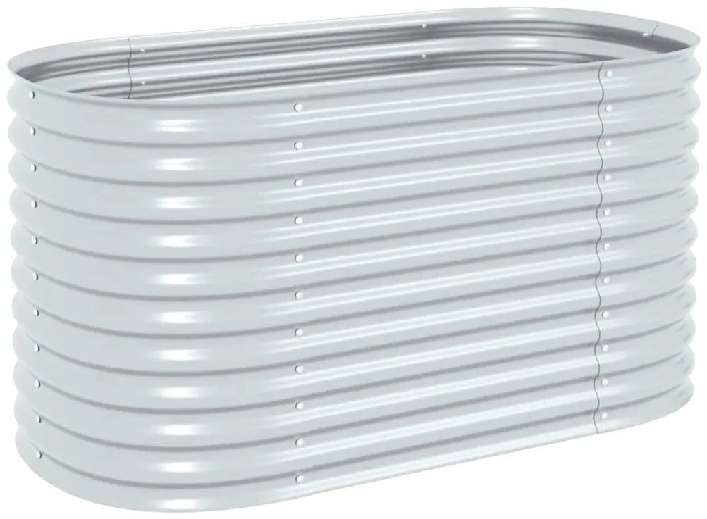 vidaXL Ζαρντινιέρα Υπερυψωμένη Ασημί 160x80x81 εκ. Γαλβανισμ. Χάλυβας