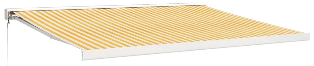 vidaXL Τέντα Πτυσσόμενη Κίτρινη / Λευκή 4 x 3 μ. Ύφασμα και Αλουμίνιο