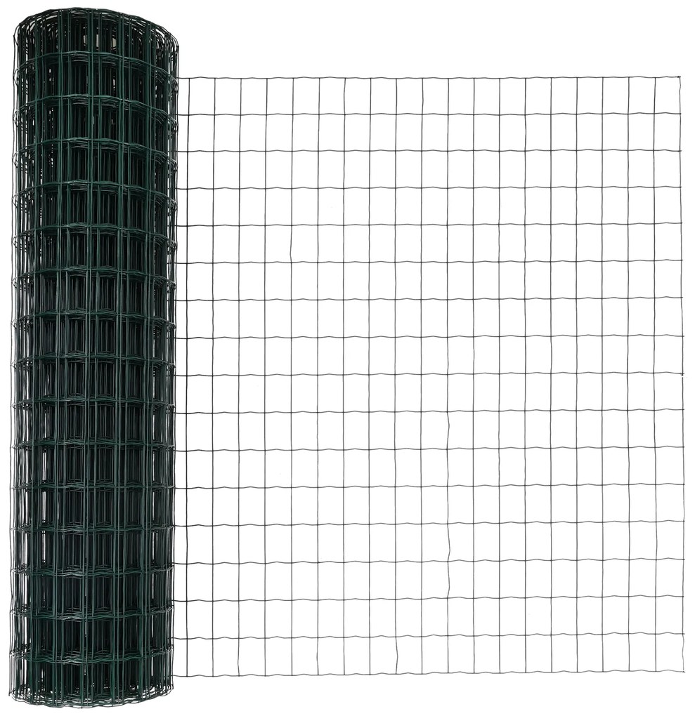 vidaXL Euro Fence με 13 Στυλοβάτες 1.2x25 μ Γαλβανισμένος Χάλυβας Πράσινος