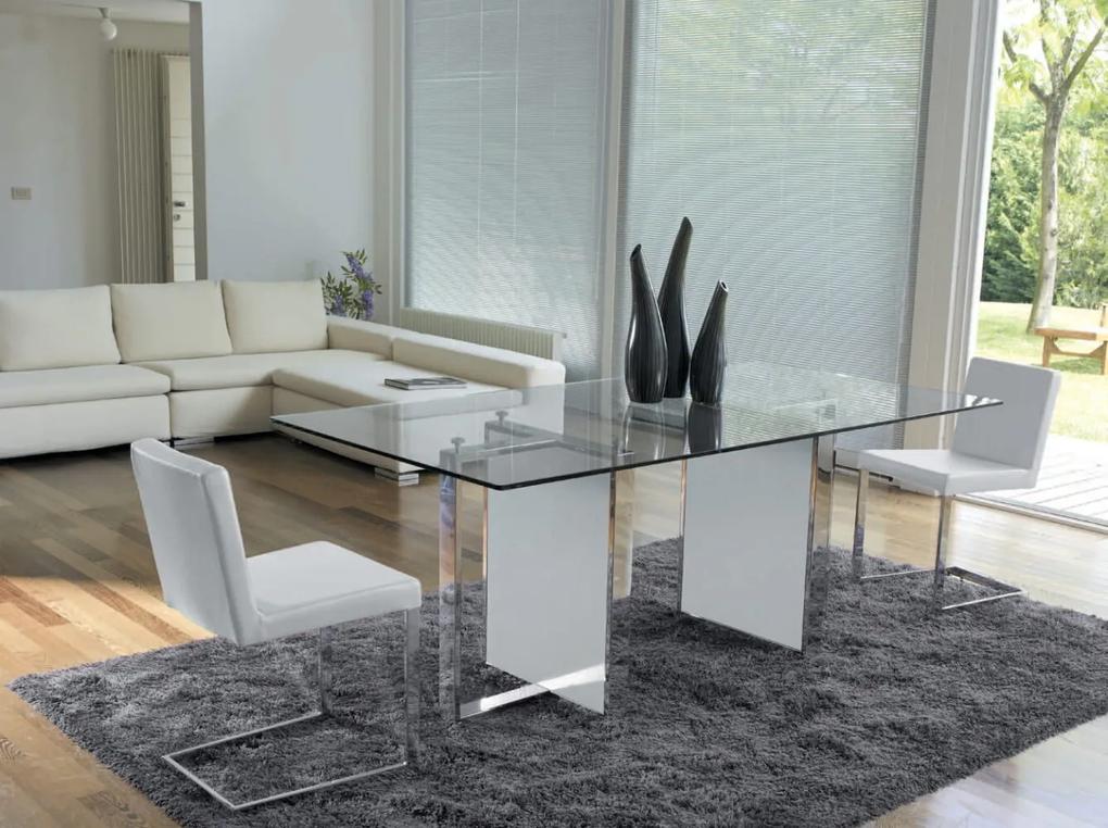 Τραπέζι Chromed Free 180x90x76 - Clear extralight glass
