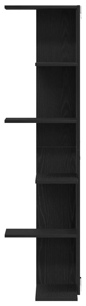 vidaXL Γωνιακό Ράφι Μαύρο Δρυς 36,5x36,5x140 εκ. Επεξεργασμένο Ξύλο