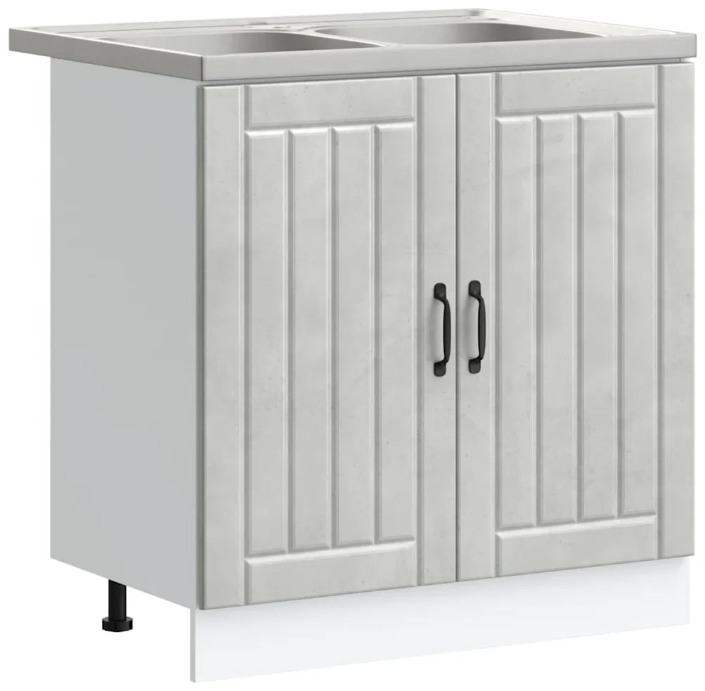 vidaXL Ντουλάπα Κουζίνας με αποθήκευση 2 pcs Γκρι 80 x 46 x 81.5 εκ