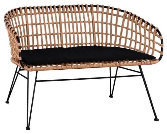 Παγκάκι Allegra HM5692 Black-Beige 124x57x77Υ εκ. Two-seater