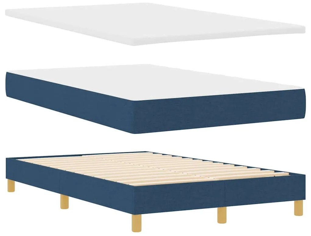 vidaXL Κρεβάτι με ελατήρια με στρώμα Μπλε 120 x 200 cm ύφασμα