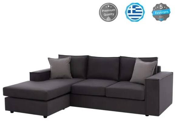 ΚΑΝΑΠΕΣ ΓΩΝΙΑ ΑΝΑΣΤΡΕΨΙΜΗ MONACO ΥΦΑΣΜΑ ΑΛΕΚΙΑΣΤΟ ΓΚΡΙ 240x170x86Υεκ. HM3257.10