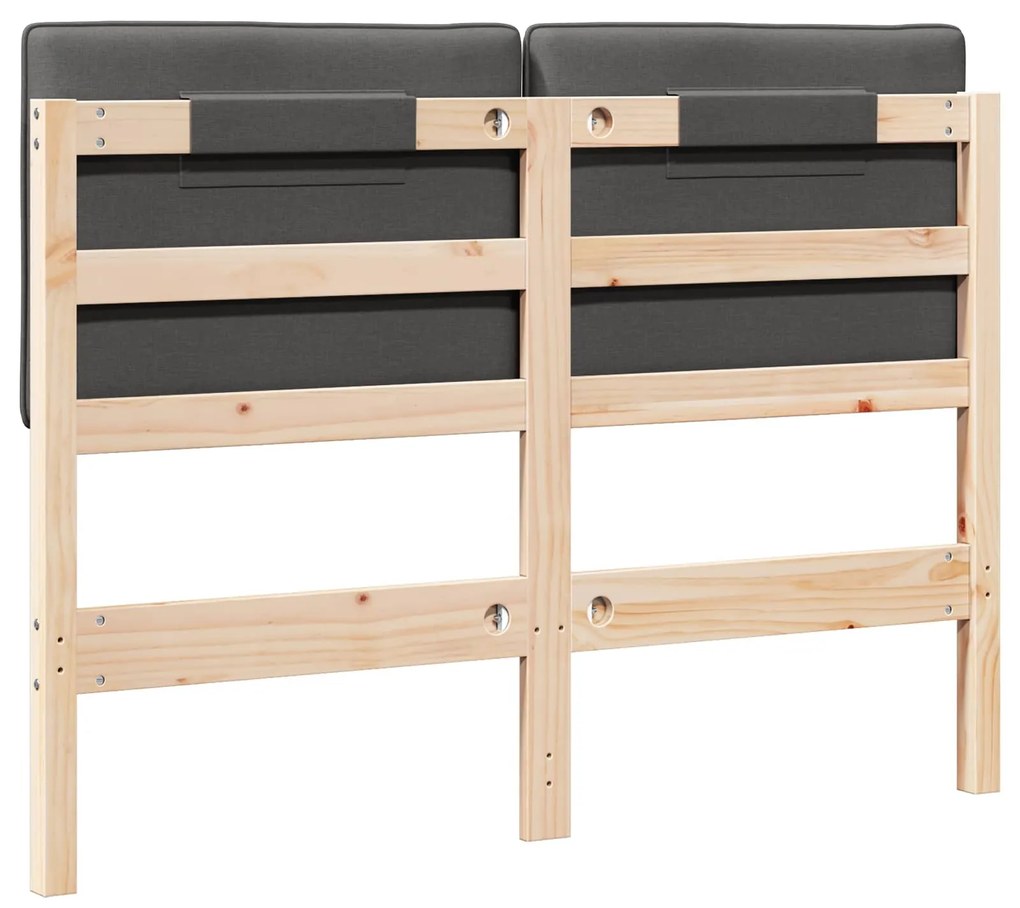 vidaXL Ταπετσαρισμένο κεφαλάρι με κεφαλάρι Καφέ και Σκούρο Γκρι 120 cm