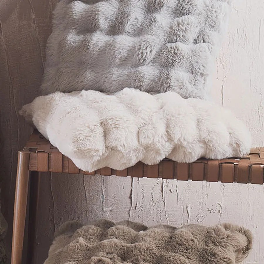 Διακοσμητική Μαξιλαροθήκη Γούνινη (50x50) Rythmos Rabbit Beige