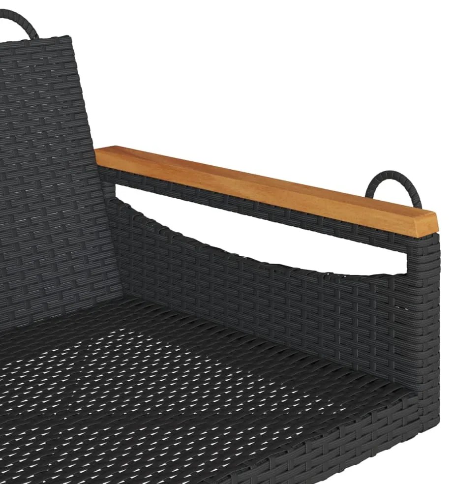 vidaXL Παγκάκι Κούνια Μαύρο 63 x 62 x 40 εκ. από Συνθετικό Ρατάν