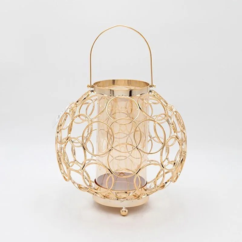 Φανάρι Μεταλλικό 819-00249 Φ23x23cm Gold Estheti Home Μέταλλο