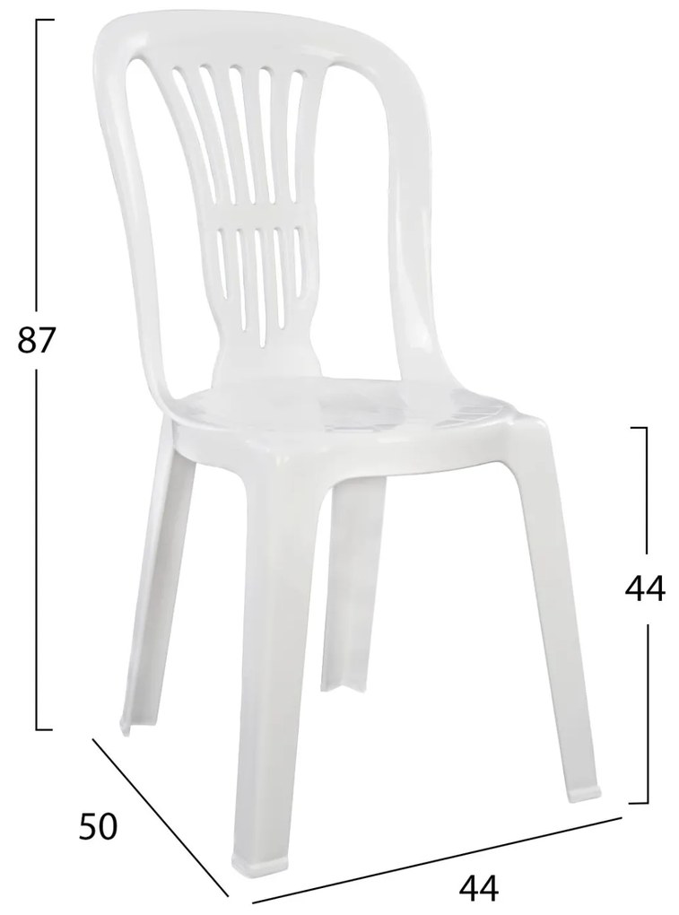 Καρέκλα C11423 ΒΙΕΝΝΗΣ Πλαστική Λευκή 44x50x87 εκ. 44x50x87 εκ.