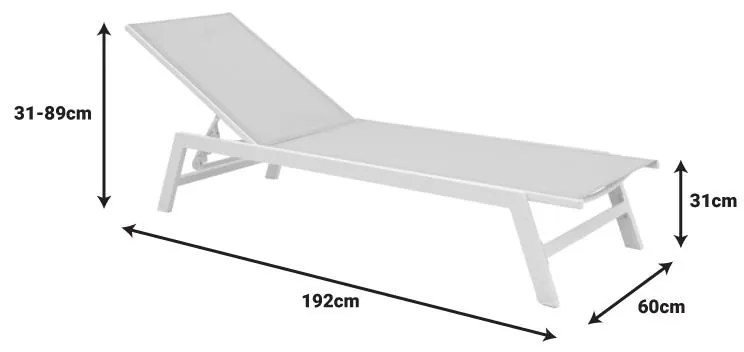 Ξαπλώστρα Boka Λευκό Αλουμίνιο με Μπέζ Textilene 60x192x31εκ. 60x192x31 εκ.