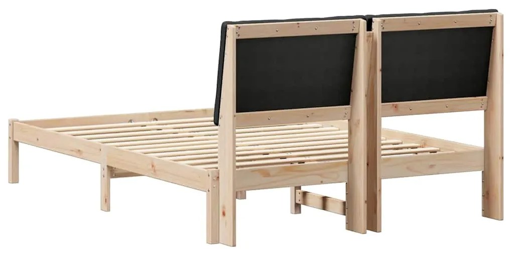 vidaXL Σκελετός Κρεβατιού με κεφαλάρι Καφέ και μαύρο 140 x 200 cm